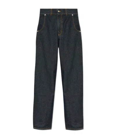Moschino Belt Loop Denim Trousers In Blue
