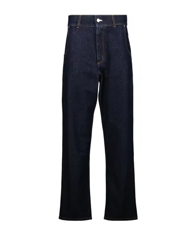 Moschino Belt Loop Denim Trousers In Blue