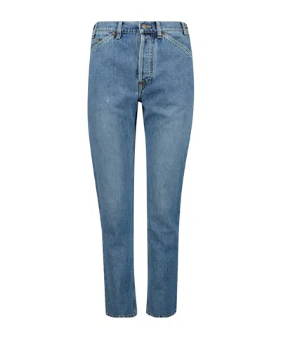 Moschino Belt Loop Denim Trousers In Blue