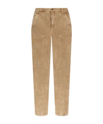 Moschino Belt Loop Denim Trousers In Brown