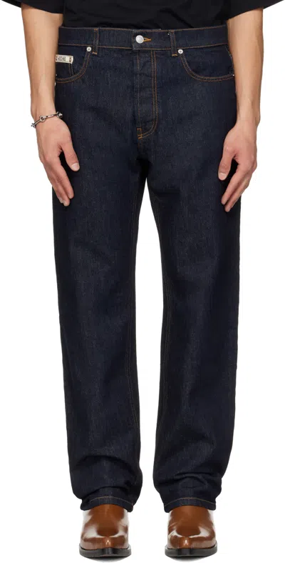 Moschino Belt Loop Jeans In Blue