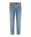 Moschino High-rise Logo-patch Jeans In Blue