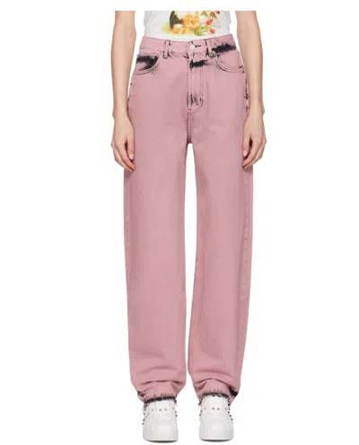 Moschino Belt Loop Jeans In Pink