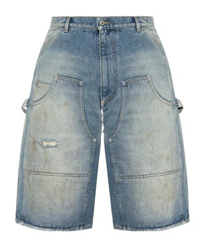 Moschino Belt-loop Shorts In Gray