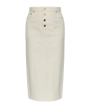 Moschino Button-fastening Denim Skirt In White