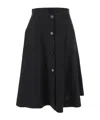 Moschino Women's "poplin Skirt With Buttons" In Black