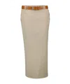 Moschino Wool Twill Skirt Tailored Twist In Neutral