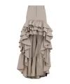 Moschino Skirt With Asymmetrical Ruffled High-low Hem In Nude