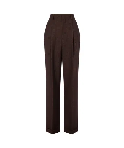 MOSCHINO BELT LOOP WOOL CASUAL PANTS