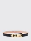 Moschino Black Leather Belt In Black