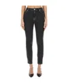 Moschino Belt Ring Denim Trousers In Green