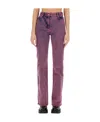Moschino Belt Ring Denim Trousers In Purple