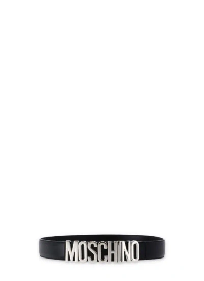 Moschino Belt With Lettering Logo In Black