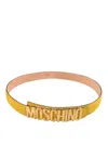 Moschino Logo Belt In Yellow
