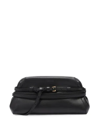Moschino Belt-detail Clutch Bag In Black