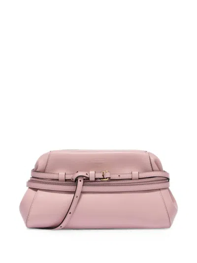Moschino Belt-detail Clutch Bag In Pink