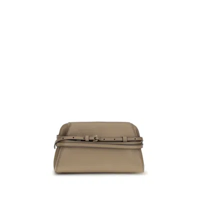 Moschino Belt-detail Goatskin Clutch  Beige