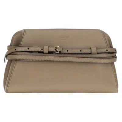 Pre-owned Moschino Belt-detail Goatskin Clutch � Beige In Brown