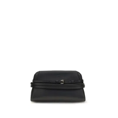 Moschino Belt-detail Goatskin Clutch In Black
