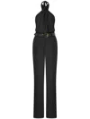Moschino Halter Neck Jumpsuit With Fitted Bodice In Black