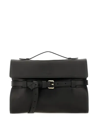Moschino Belted Leather Tote Bag