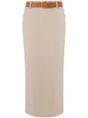 Moschino Wool Twill Skirt Tailored Twist In Neutral