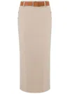 Moschino Wool Twill Skirt Tailored Twist In Neutral