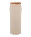 Moschino Wool Twill Skirt Tailored Twist In Neutral