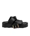 Moschino Belted Sandals In Black