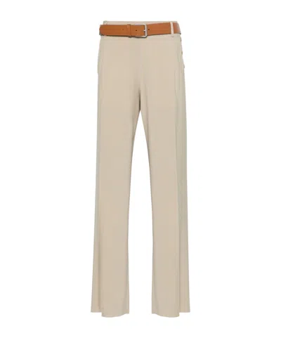 MOSCHINO BELTED STRAIGHT-LEG TROUSERS