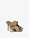Moschino Belted Up Calf Sandals In Sand