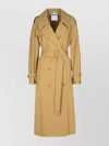 Moschino Beige Polyester Blend Coat In Metallic