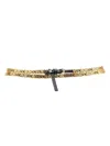 Moschino Versatile Leather Chain Link Belt In Gold