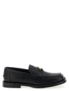 Moschino Strap Penny Round Toe Loafers In Black
