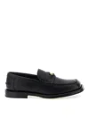 Moschino Strap Penny Round Toe Loafers In Black