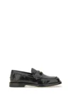 Moschino Brushed Calfskin Loafers In Black