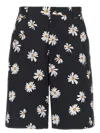 Moschino All-over Daisy Print Bermuda Shorts In Black