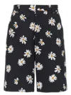 Moschino All-over Daisy Print Bermuda Shorts In Black