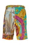 Moschino Printed Silk Bermuda Shorts In Printed