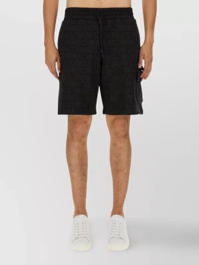 Moschino Bermuda Shorts With Elastic Waistband And Side Pocket In Black