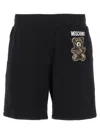 Moschino Logo Sweatpants Shorts In Black
