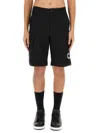 Moschino Logo Cargo Shorts With Pockets And Loops In Black