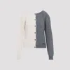 Moschino Bicolor Cable Knit Cardigan In Gray