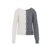 Moschino Bicolor Cable Knit Cardigan In White