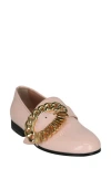 Moschino Logo Buckle Loafers In Pink