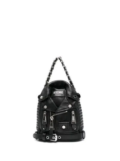 Moschino Biker Backpack In Black