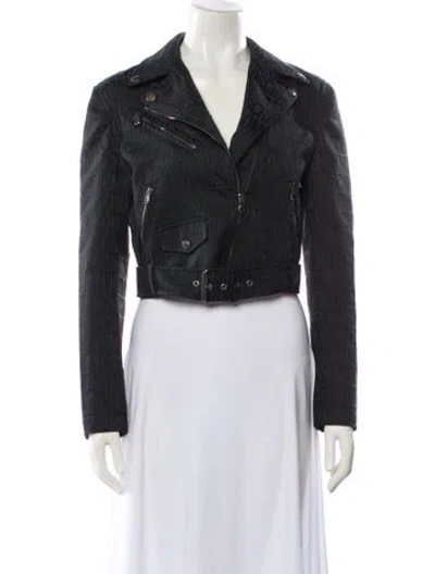 Pre-owned Moschino Biker Jacket In Black