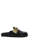 Moschino Logo Lettering Leather Mule