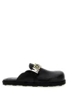 Moschino Logo-lettering Leather Mules In 000