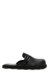 Moschino Black Leather Mule Loafers